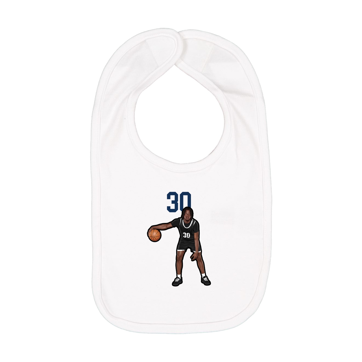 Infant Bib — Number Top in White