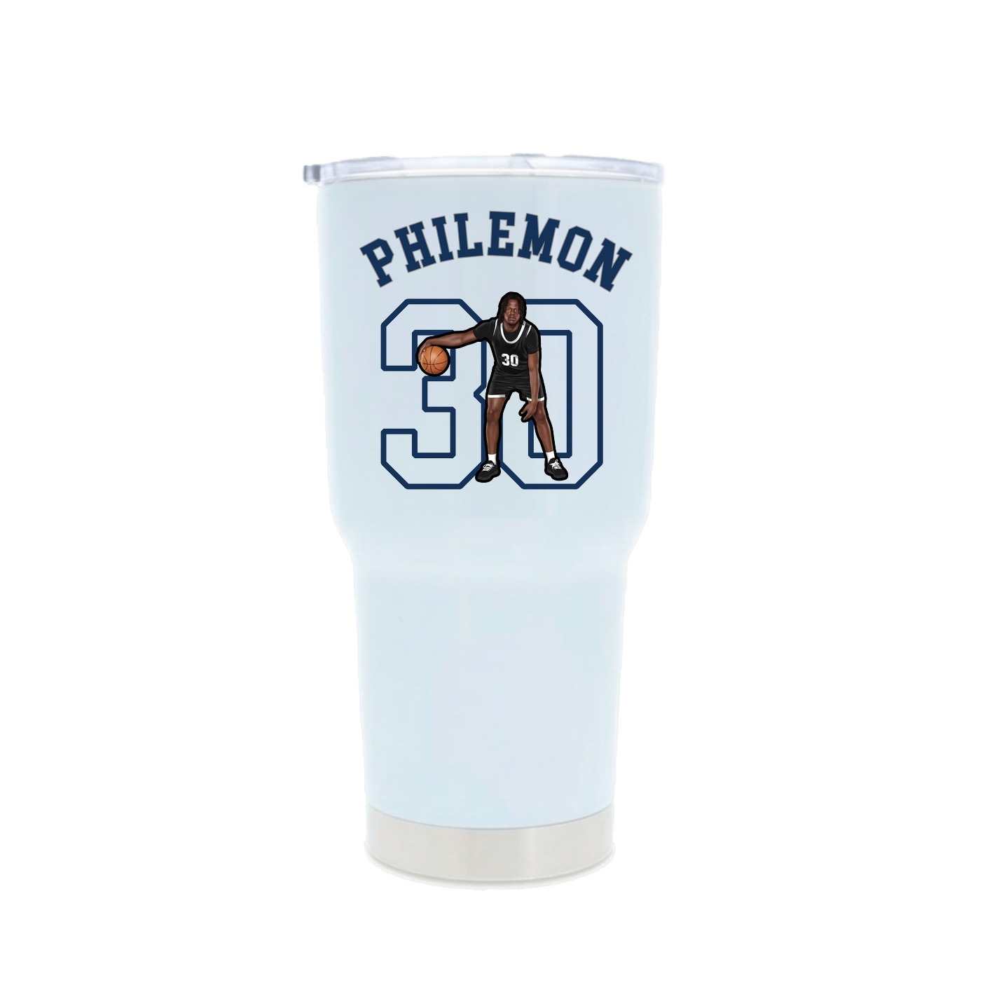 30oz Stainless Steel Tumbler — Shirsey Arch in White
