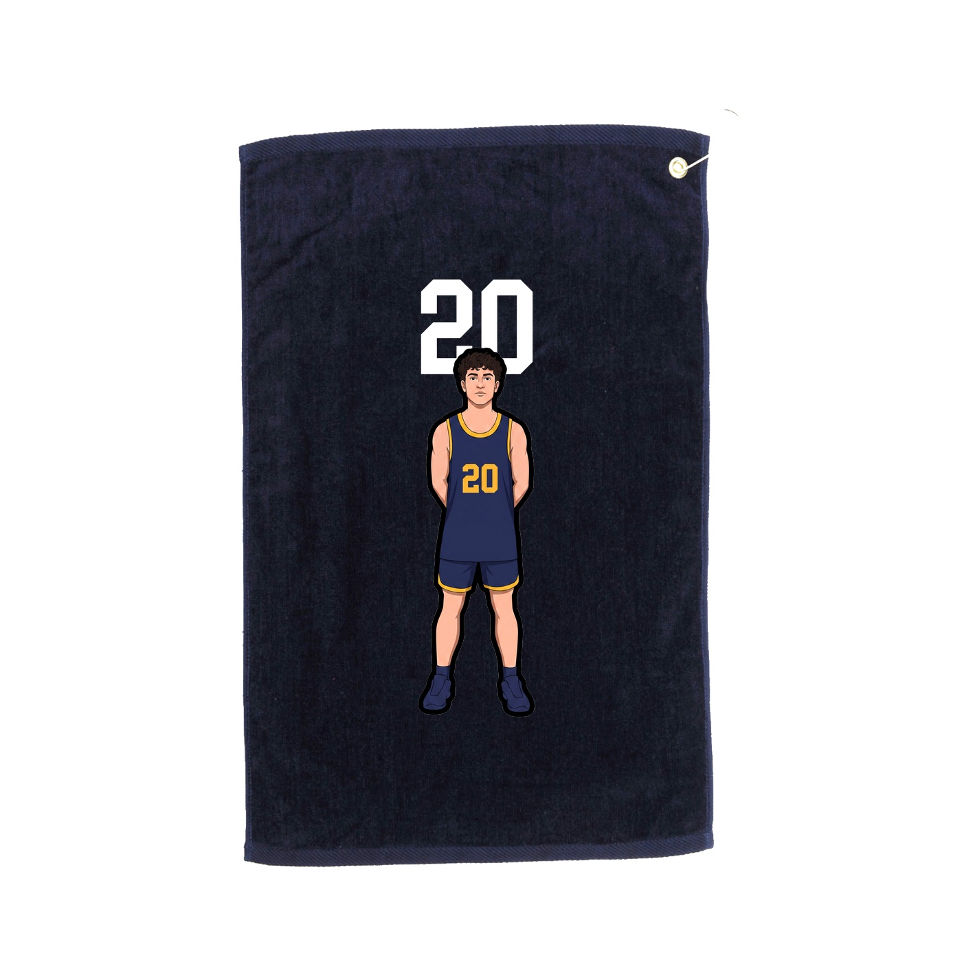 Golf Towel — Number Top in Navy