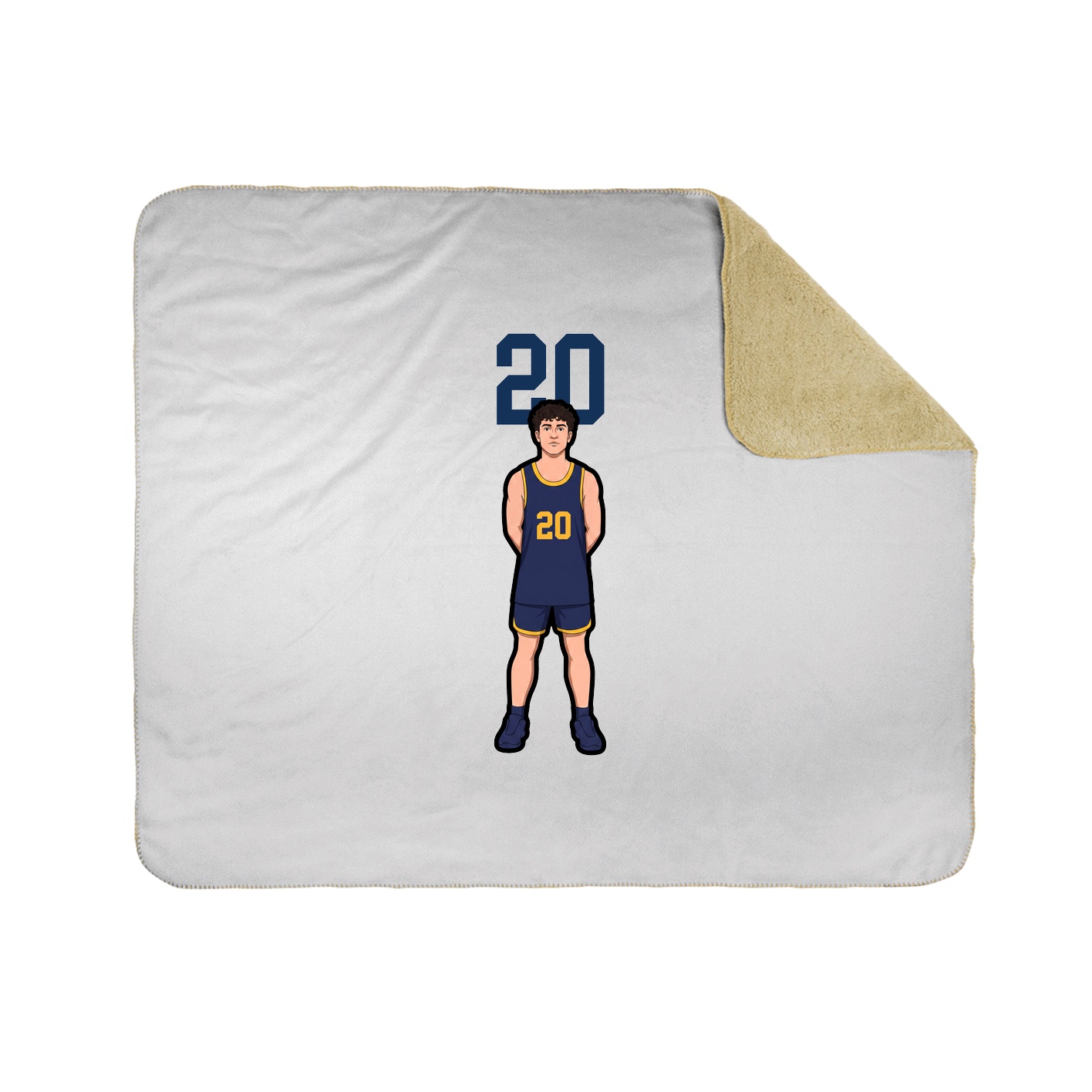 Throw Blanket — Number Top in White