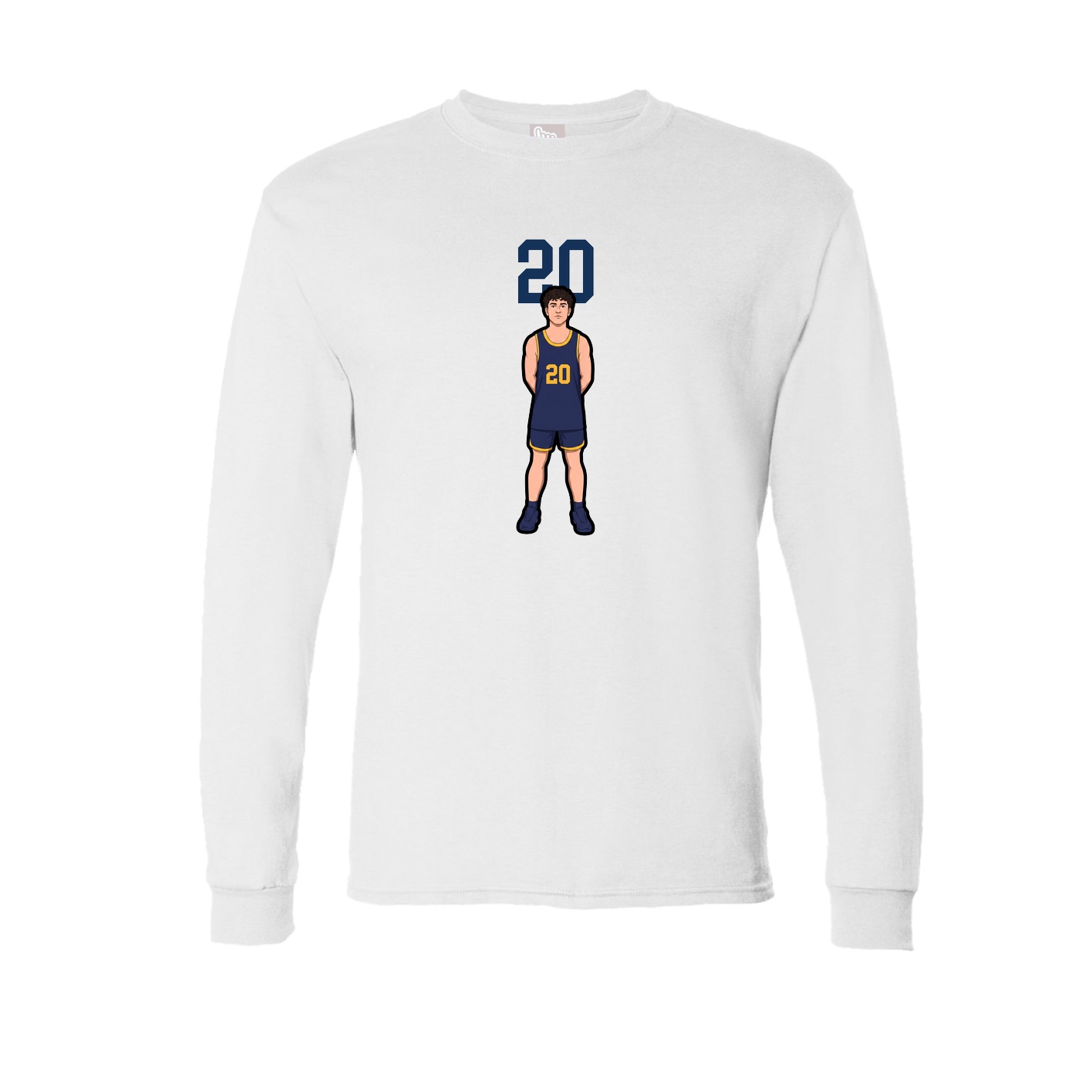 Long Sleeve Tee — Number Top in White