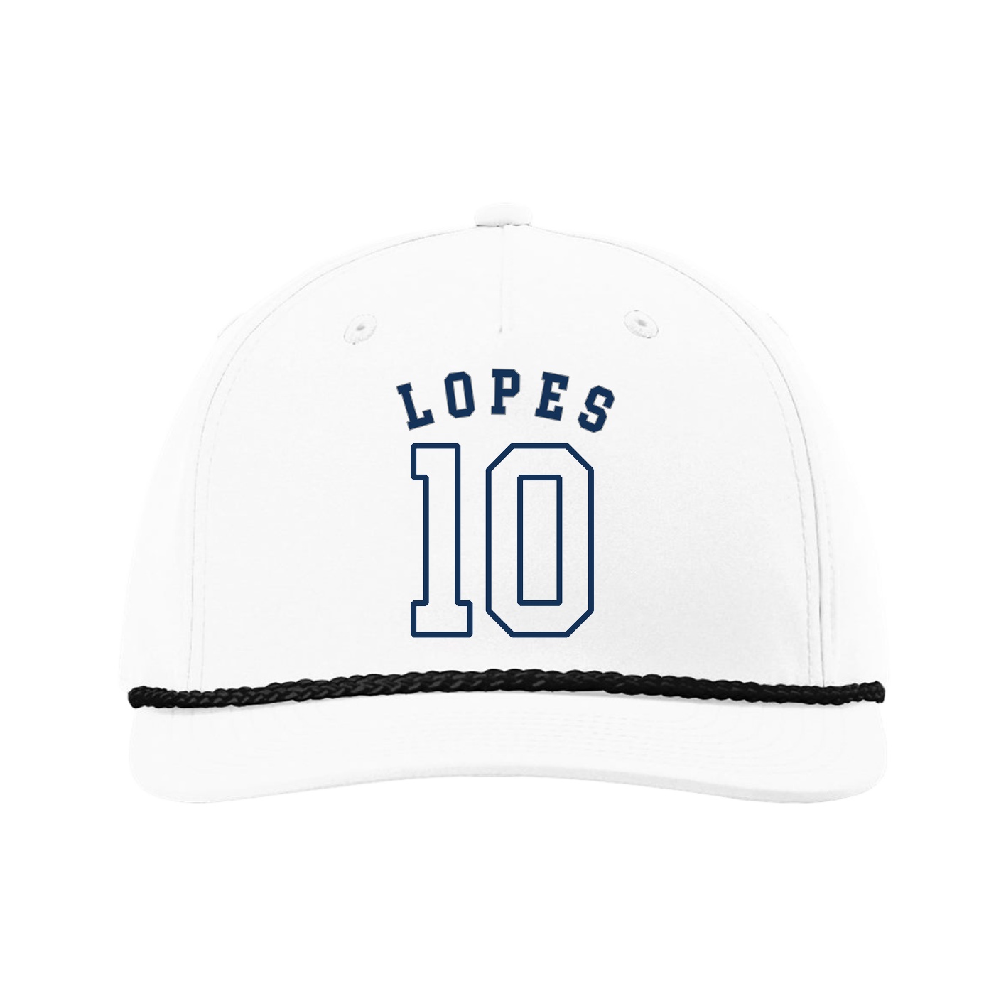 Five-Panel Classic Rope Cap — Shirsey Arch in White