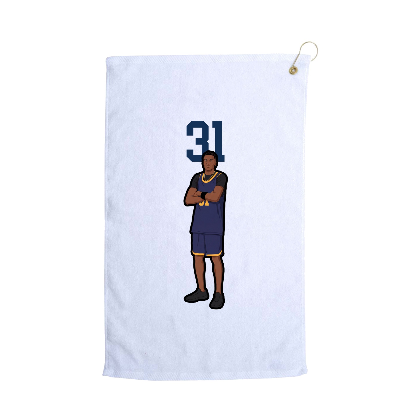 Golf Towel — Number Top in White