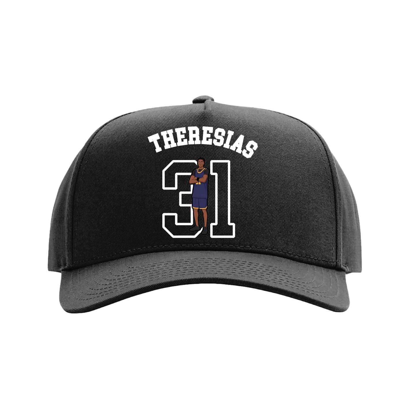 Full Fabric Five-Panel Champ Cap — Shirsey Arch in Black