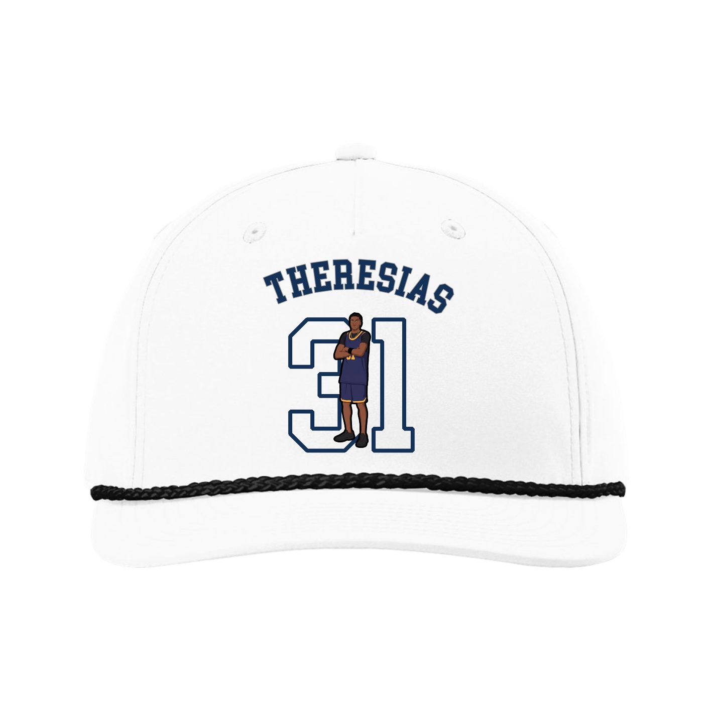 Five-Panel Classic Rope Cap — Shirsey Arch in White