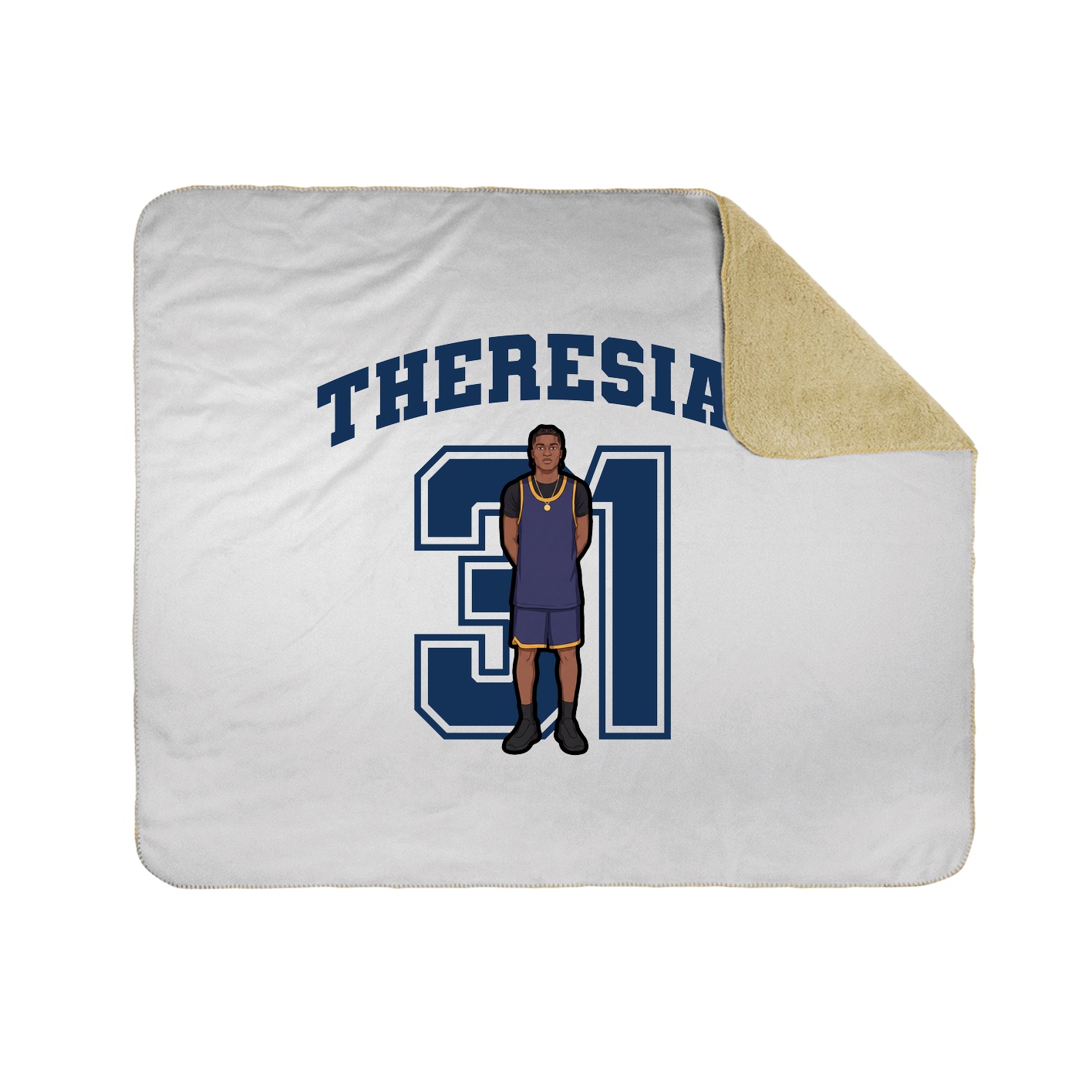 Throw Blanket — Number in White