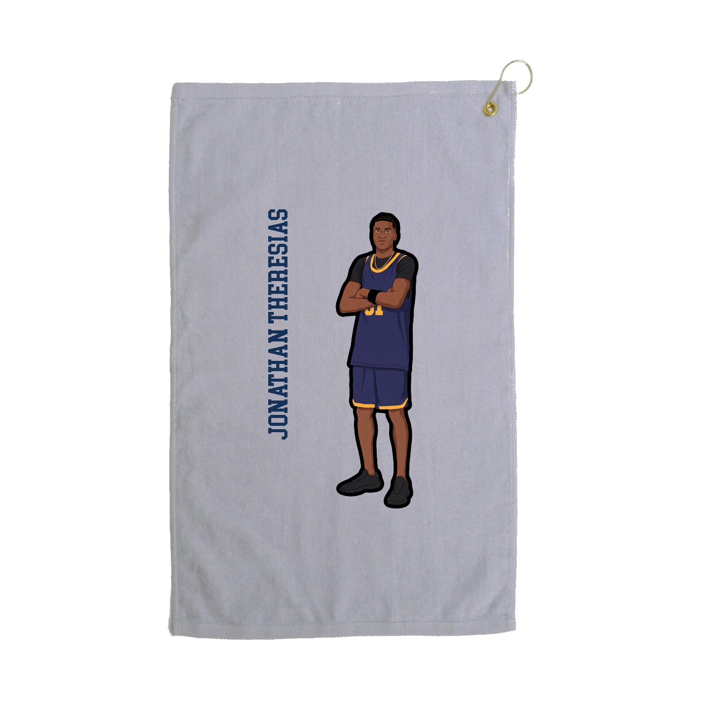 Golf Towel — Name Vertical in Grey