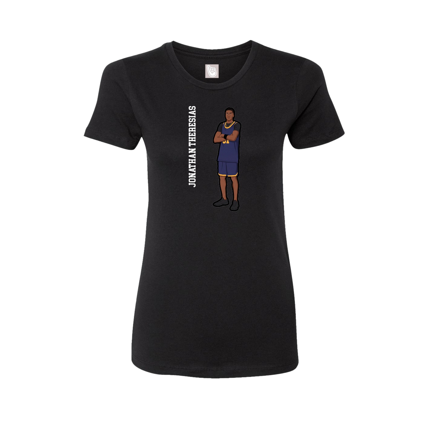 Fitted Women's Tee — Name Vertical in Black