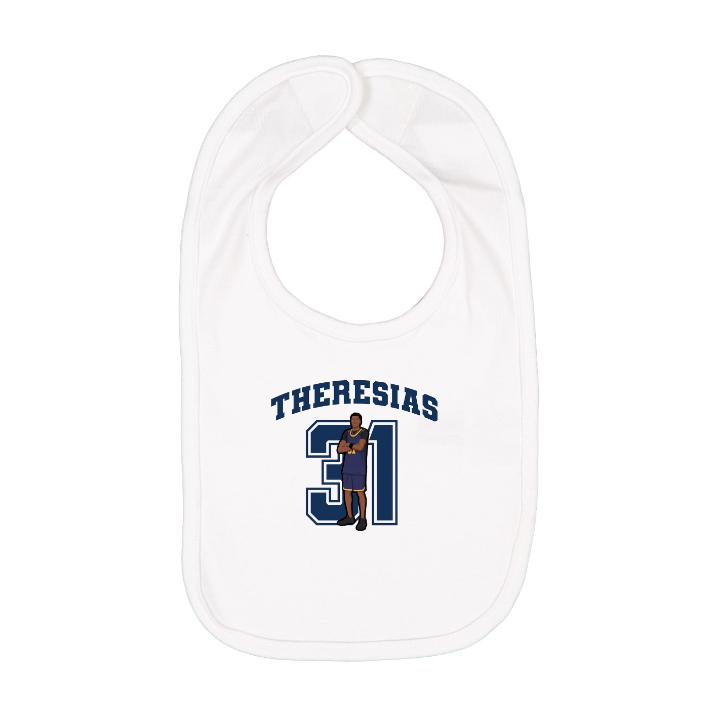 Infant Bib — Number in White