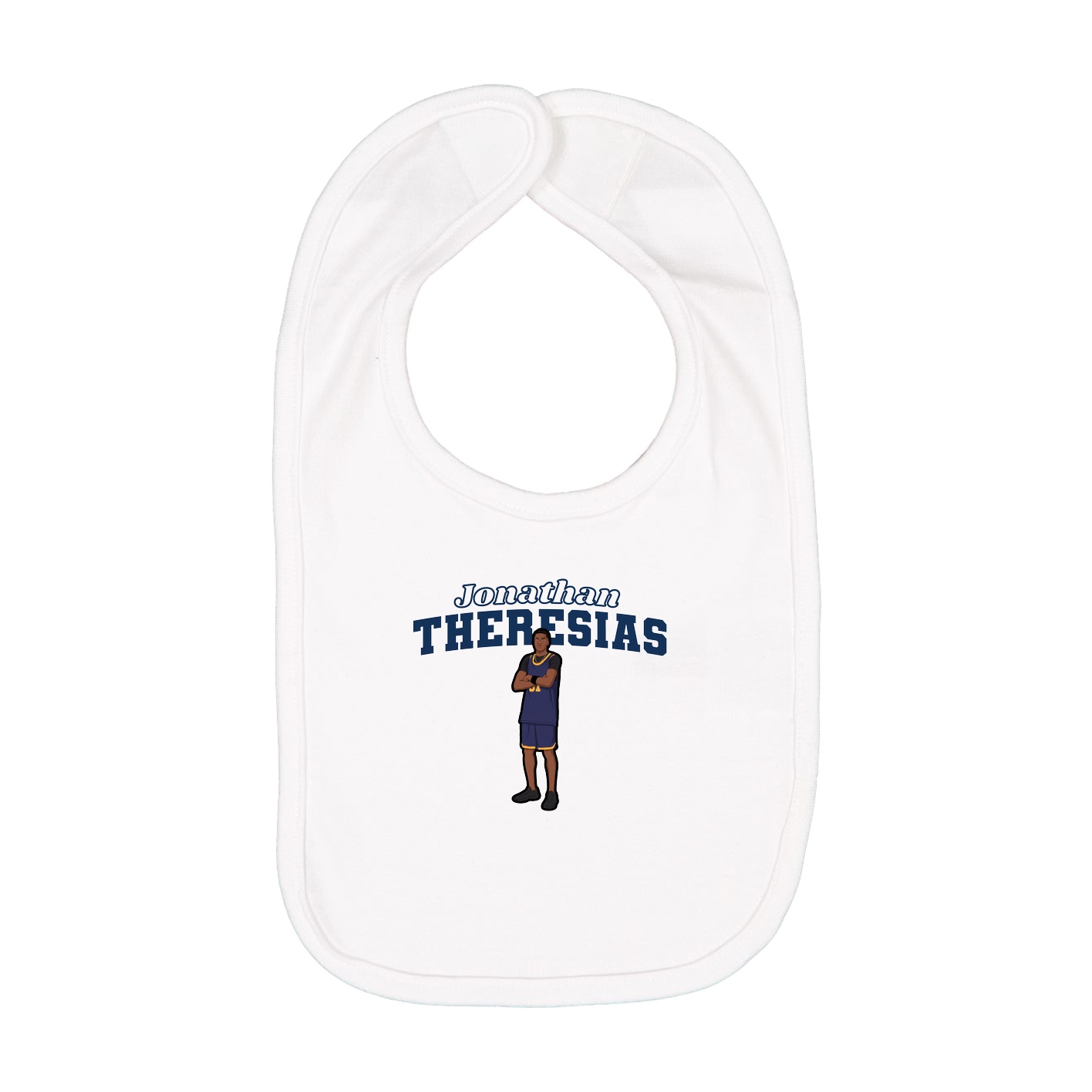Infant Bib — Name Arch in White