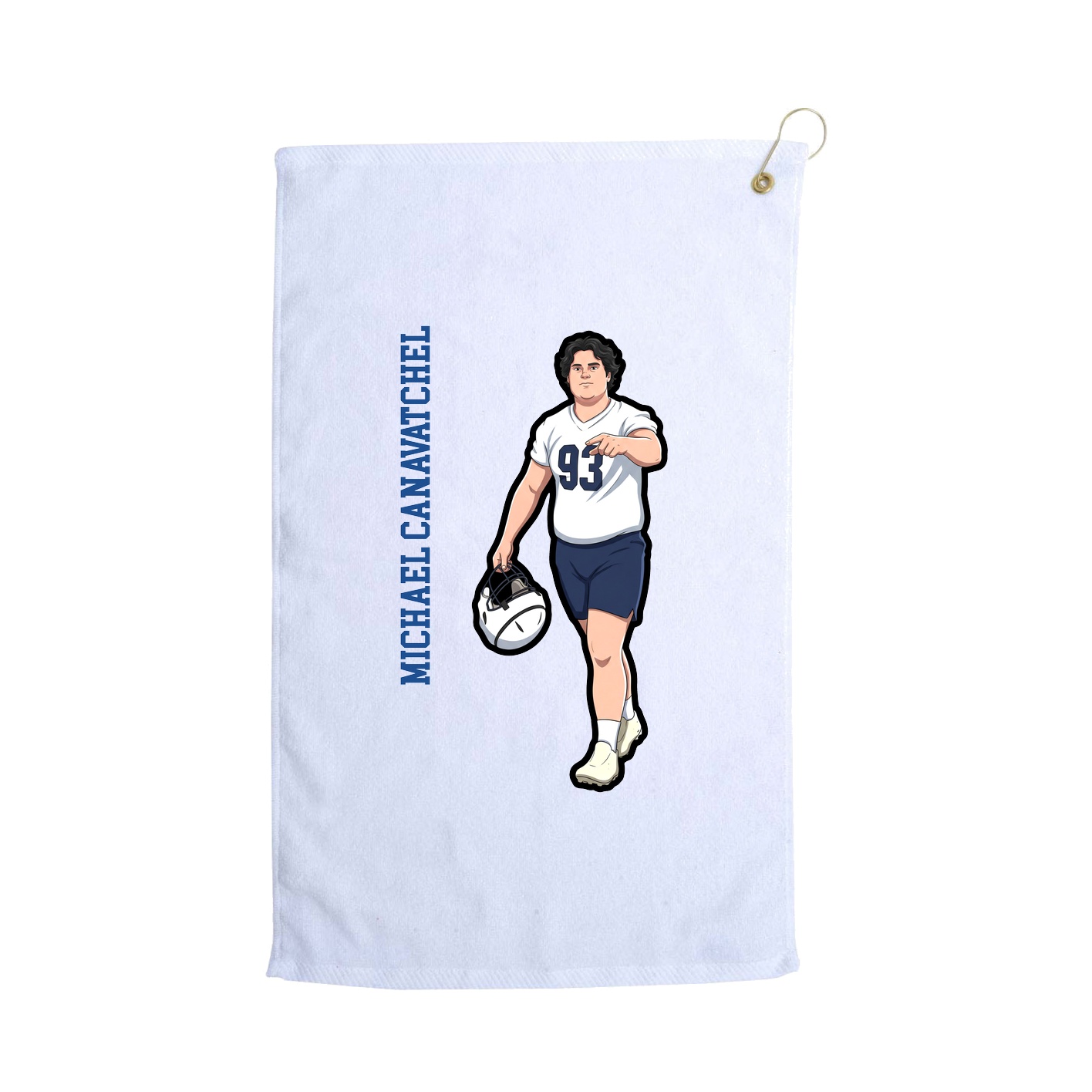 Golf Towel — Name Vertical in White