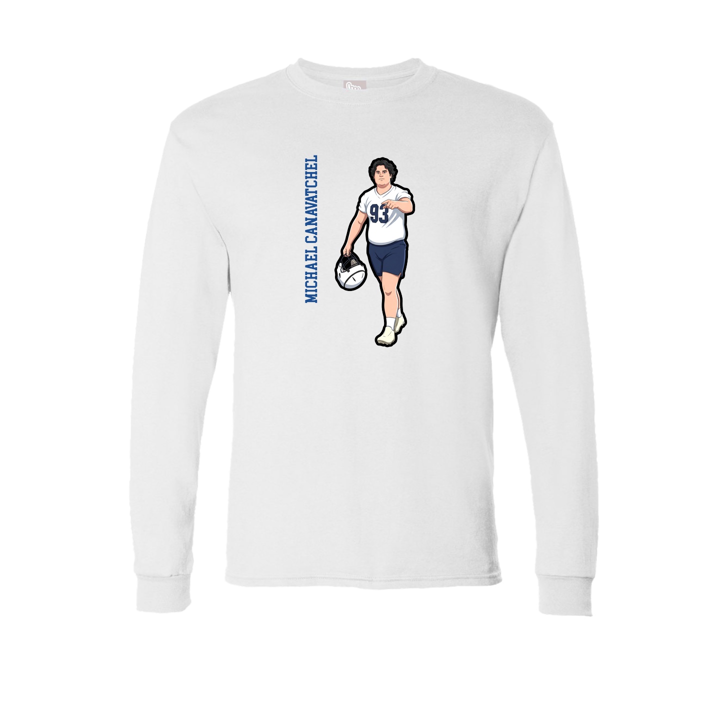 Long Sleeve Tee — Name Vertical in White