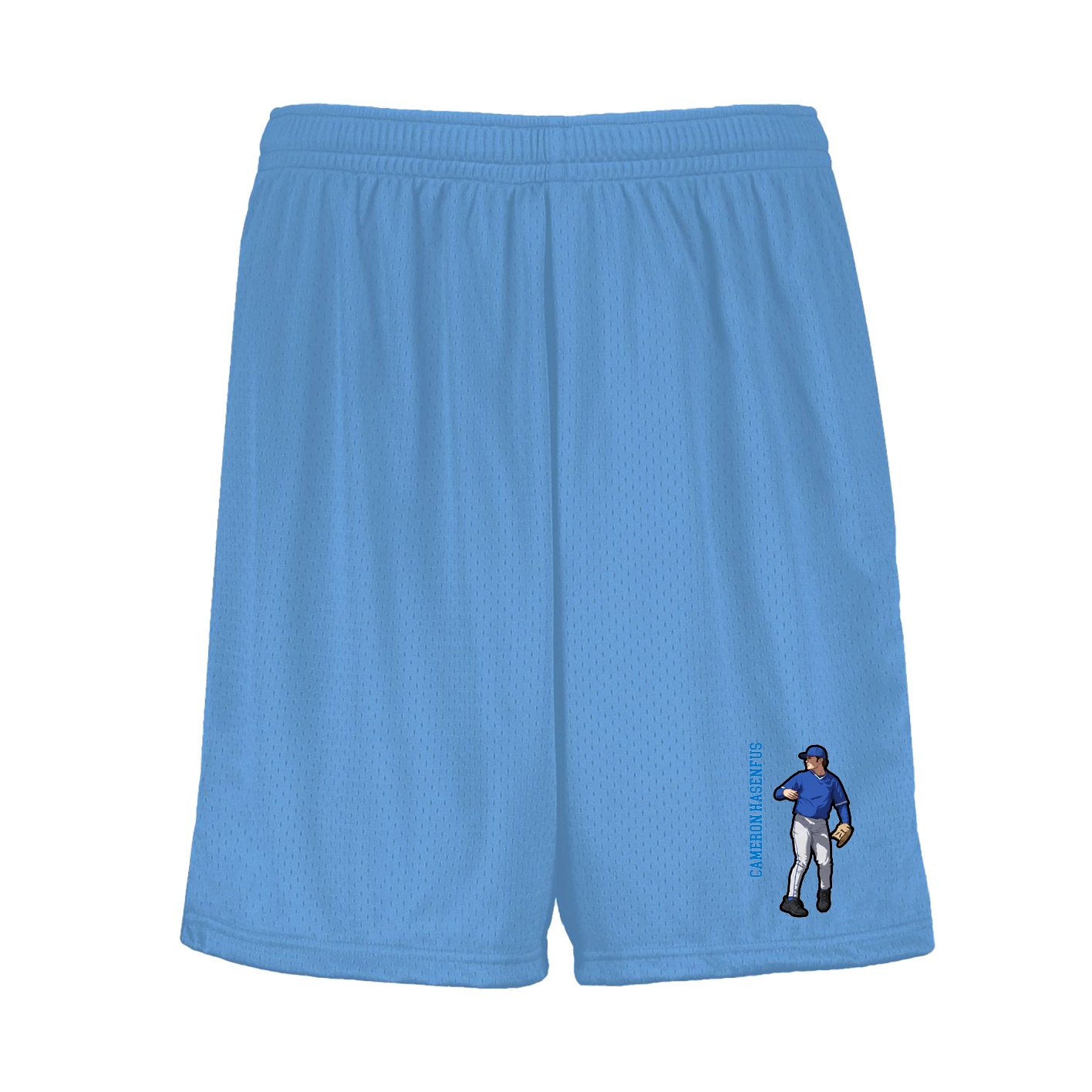 Shorts — Name Vertical in Light Blue