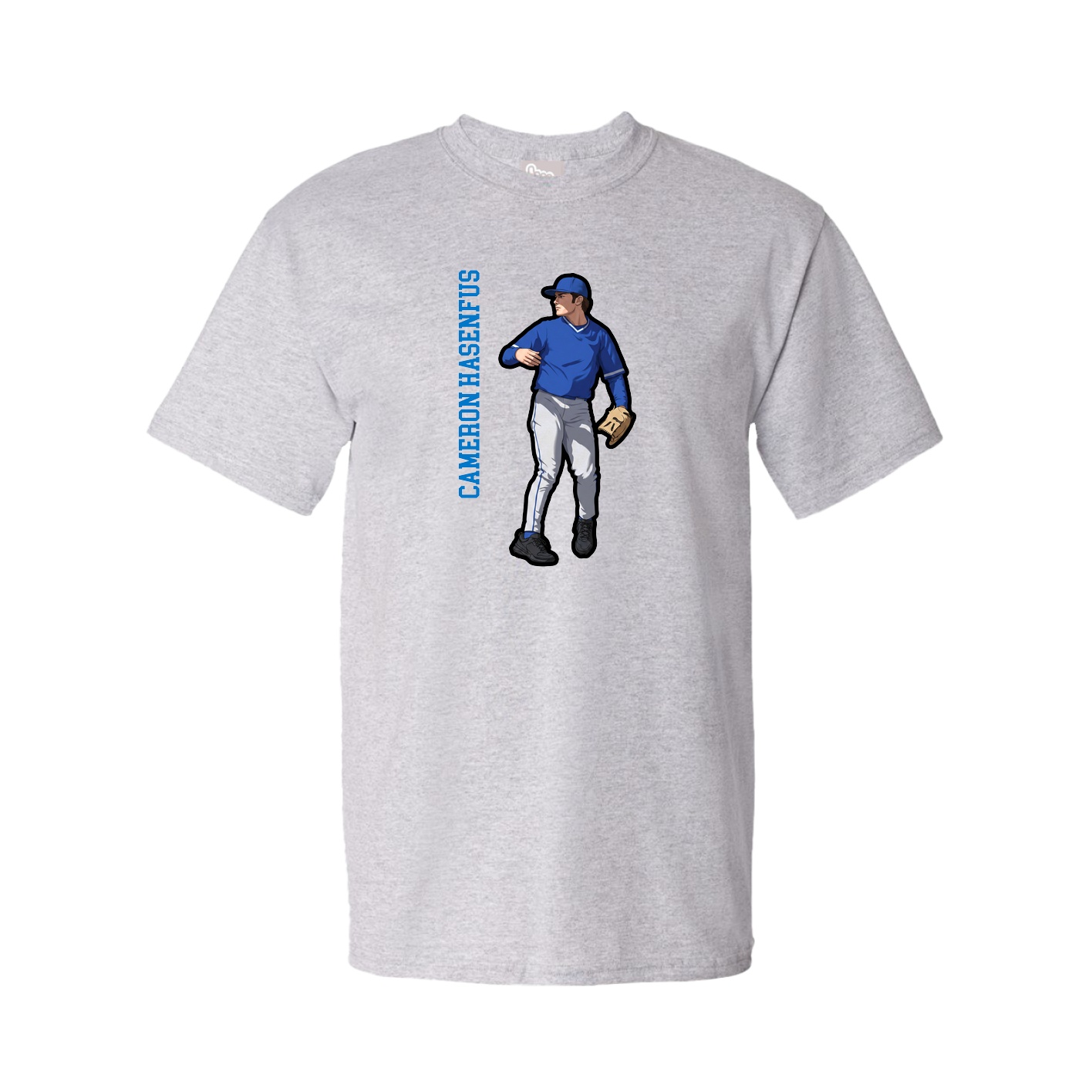 Tee — Name Vertical in Grey