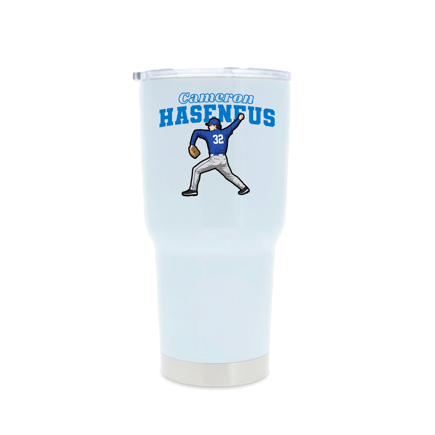 30oz Stainless Steel Tumbler — Name Arch in White
