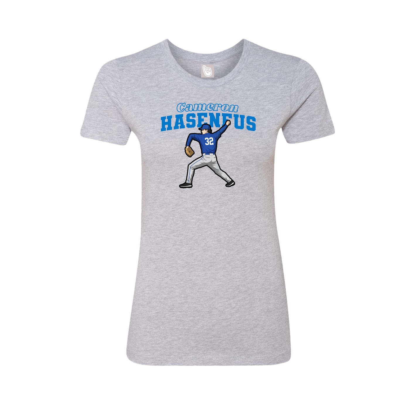 Fitted Women's Tee — Name Arch in Grey