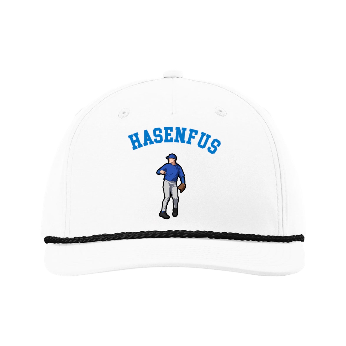 Five-Panel Classic Rope Cap — Shirsey Arch in White