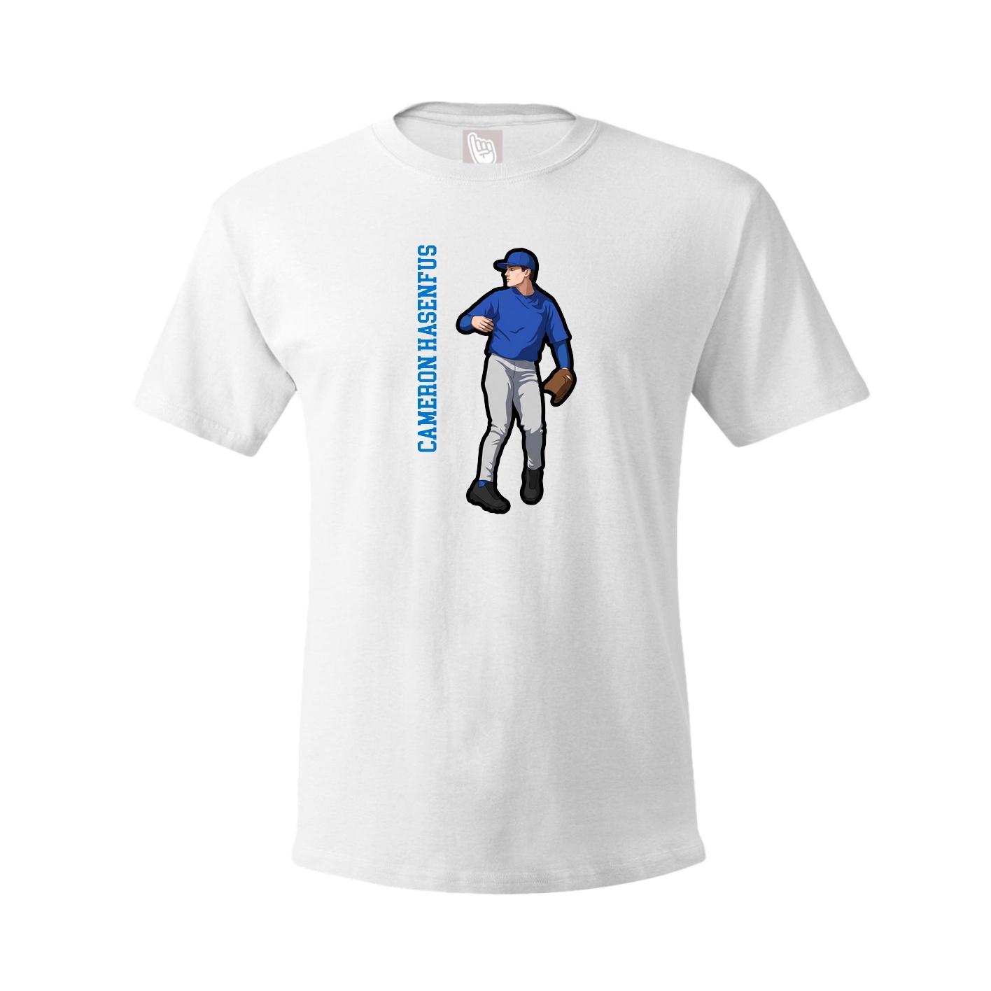 Tee — Name Vertical in White