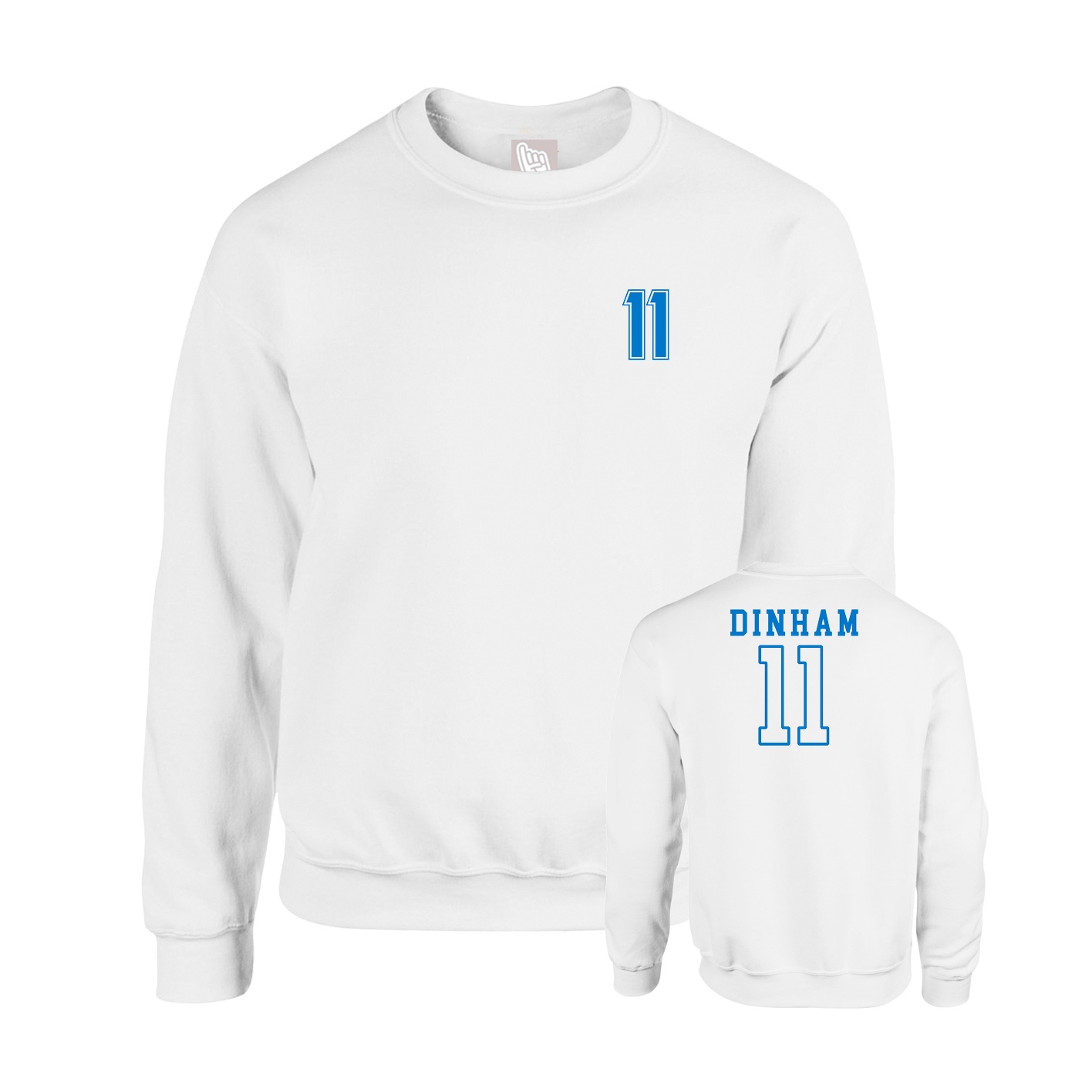 Fleece Crew — Chest Back in White