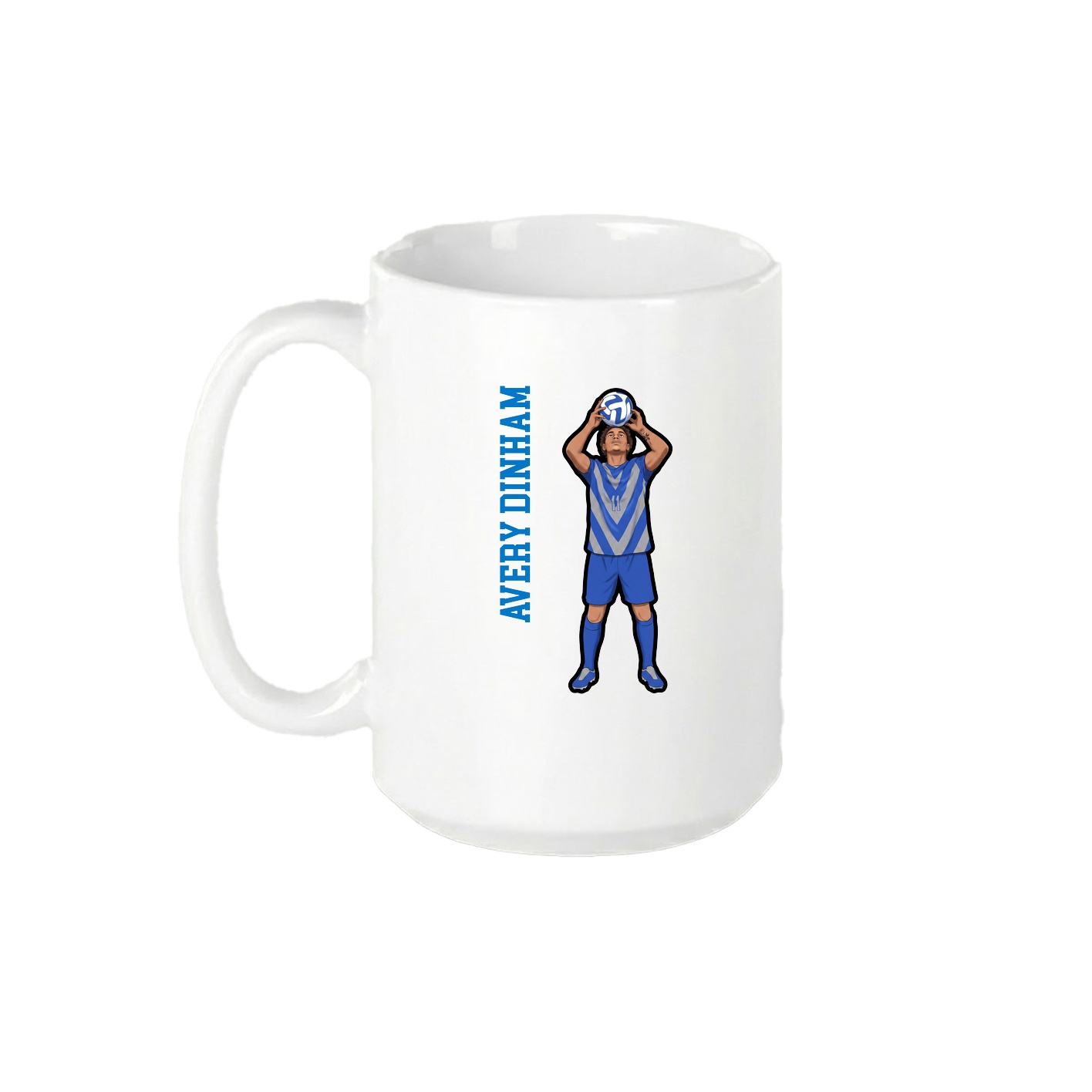 15oz Coffee Mug — Name Vertical in White