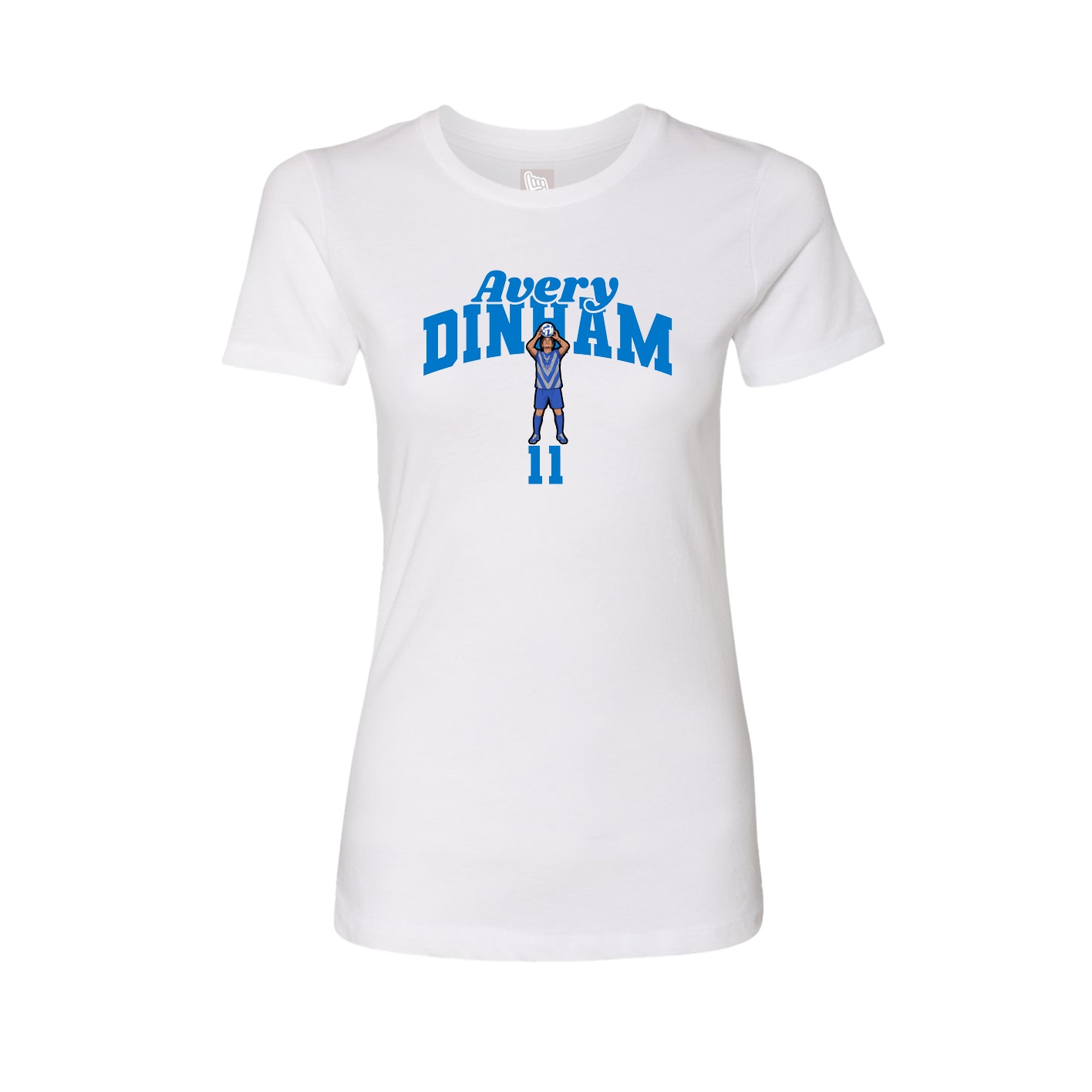 Fitted Women's Tee — Signature Arch in White