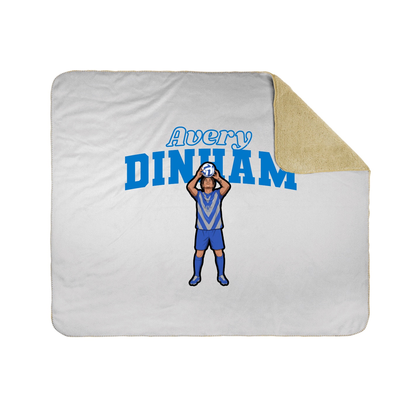 Throw Blanket — Name Arch in White