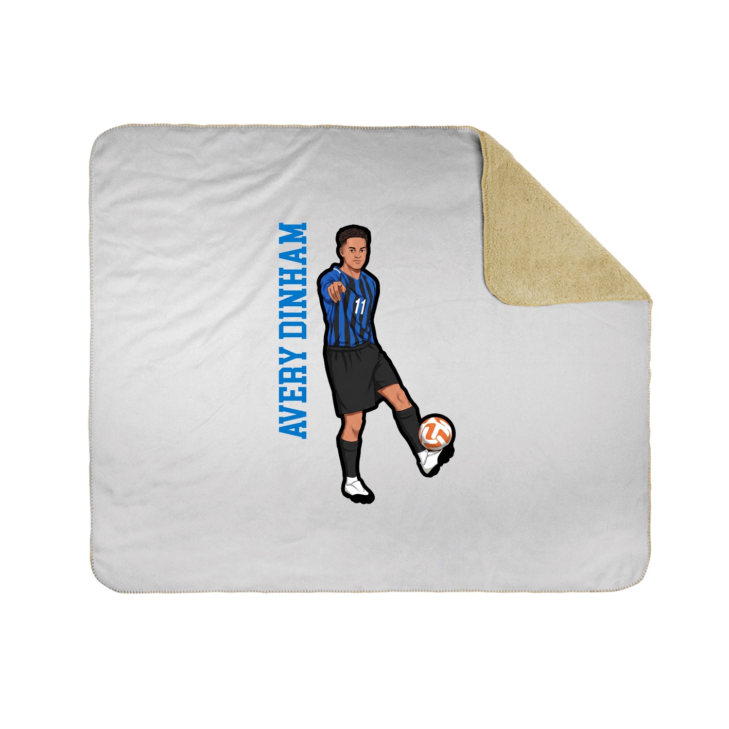 Throw Blanket — Name Vertical in White