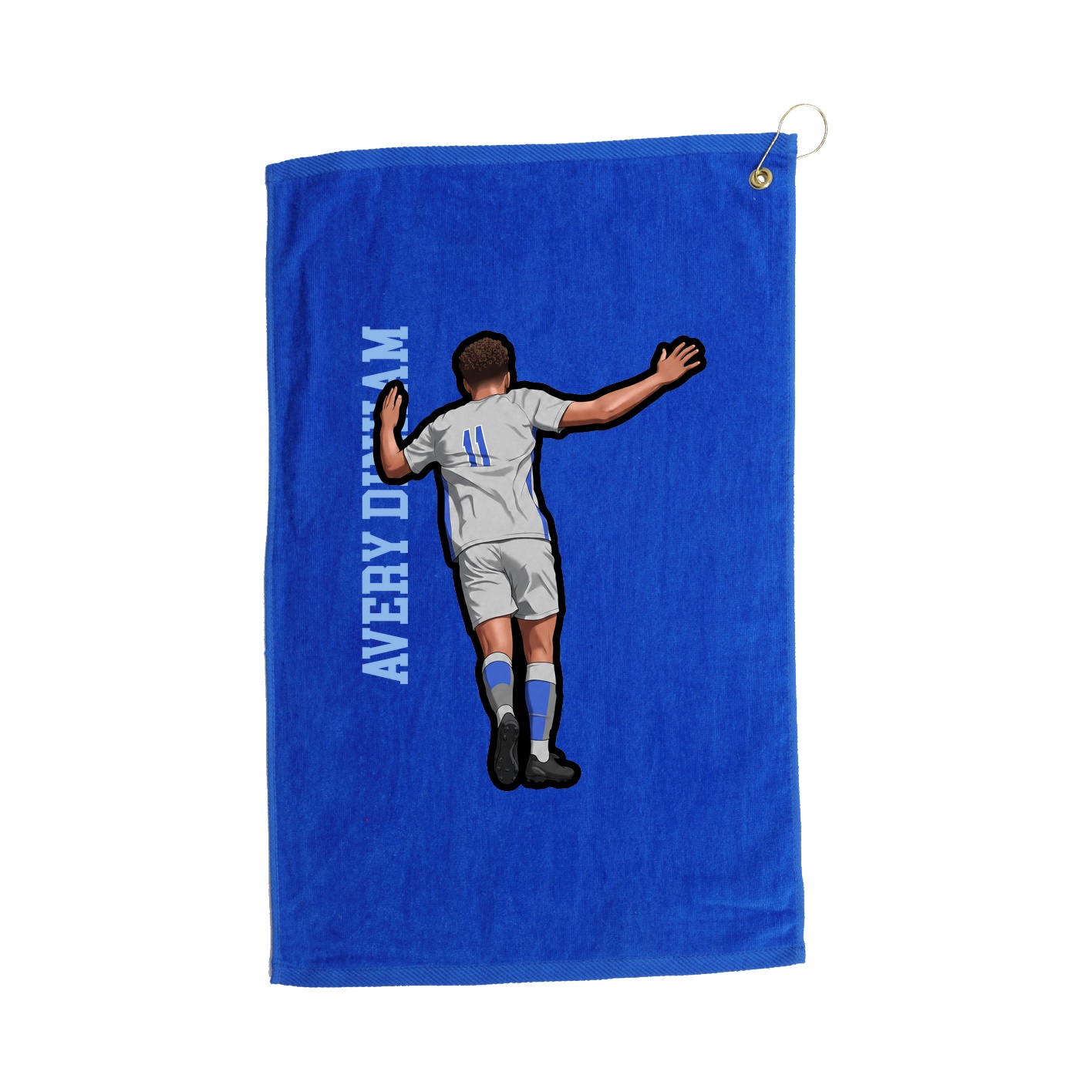 Golf Towel — Name Vertical in Royal