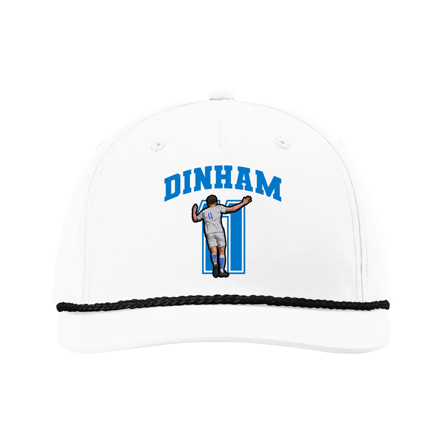Five-Panel Classic Rope Cap — Number in White