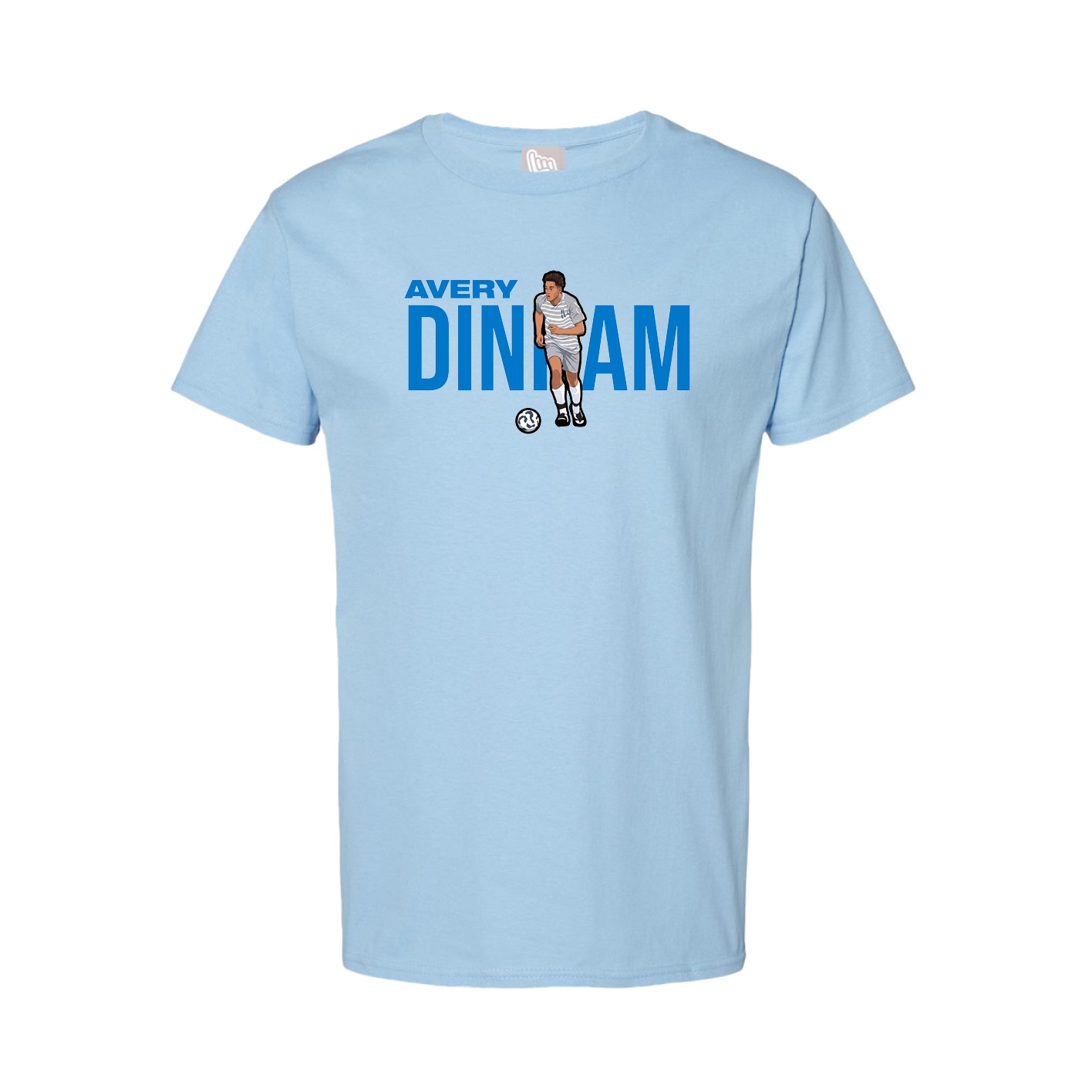 Youth Tee — Player Name in Light Blue