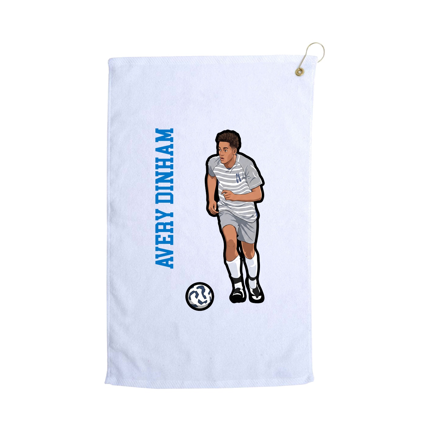 Golf Towel — Name Vertical in White