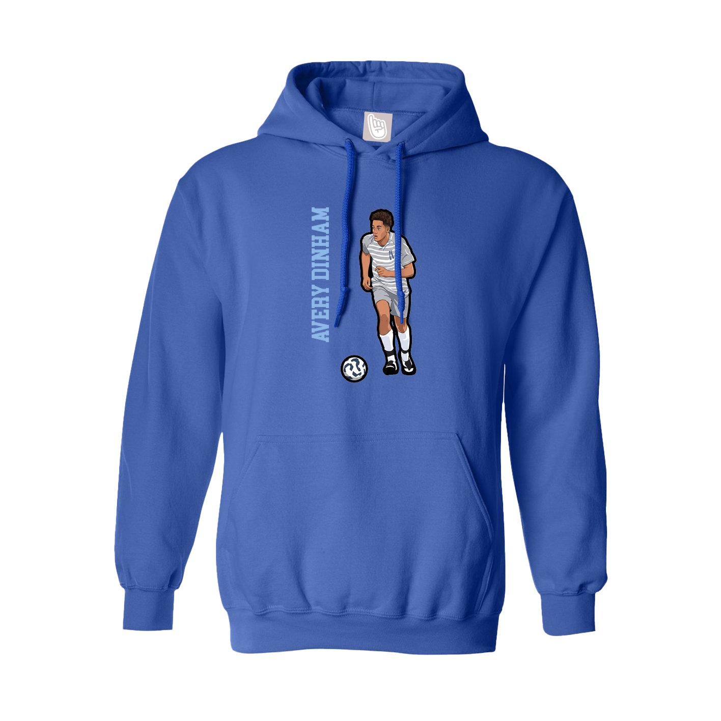 Youth Hoodie — Name Vertical in Royal