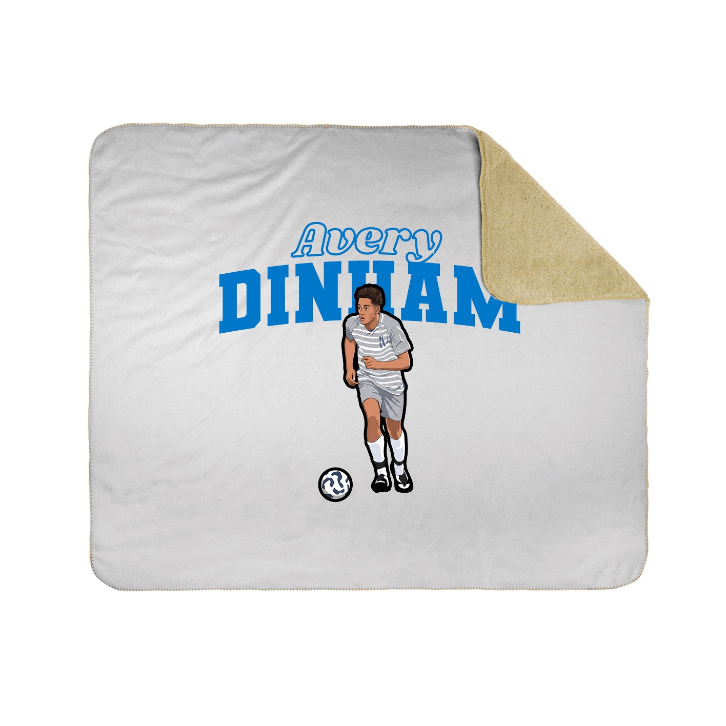 Throw Blanket — Name Arch in White