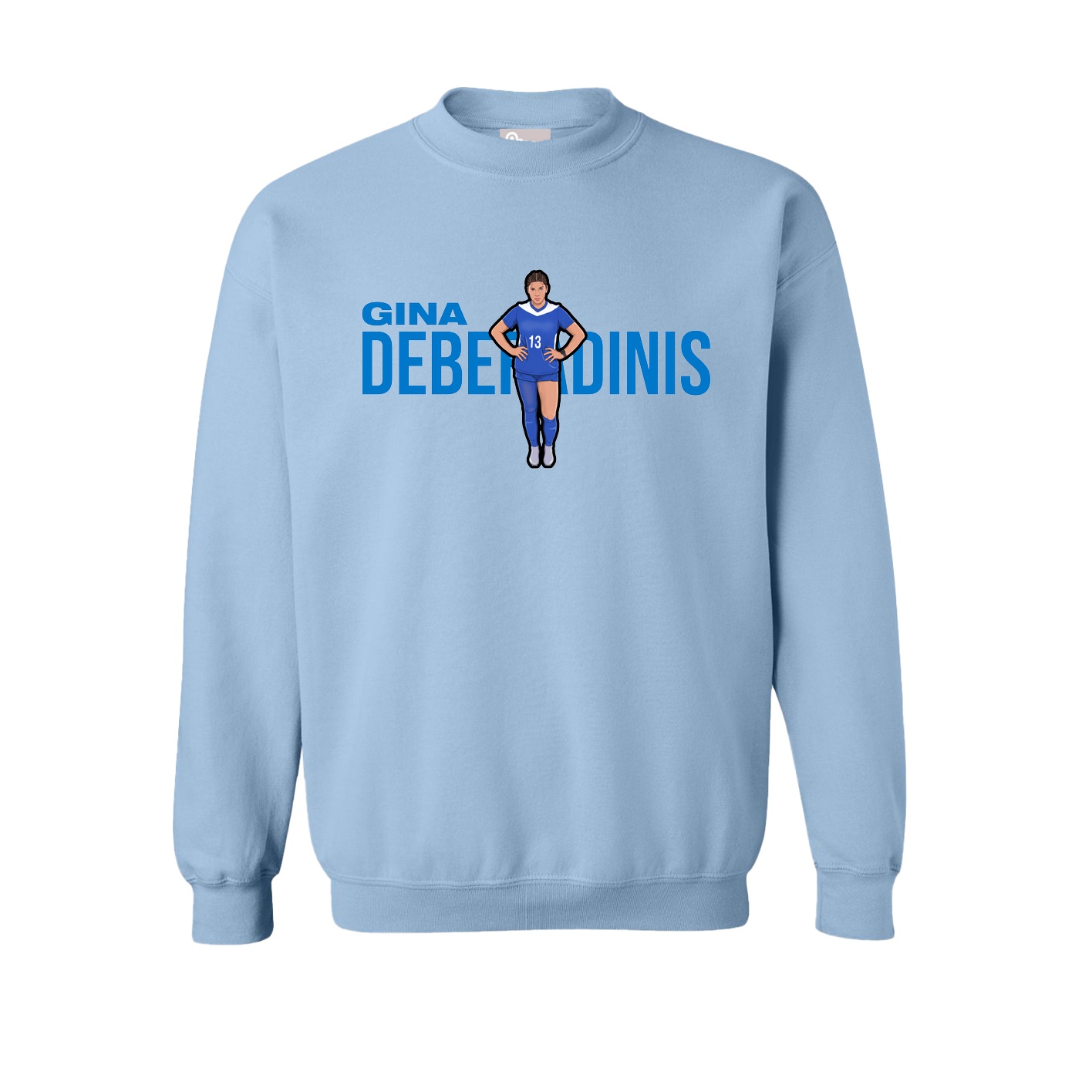 Fleece Crew — Player Name in Light Blue