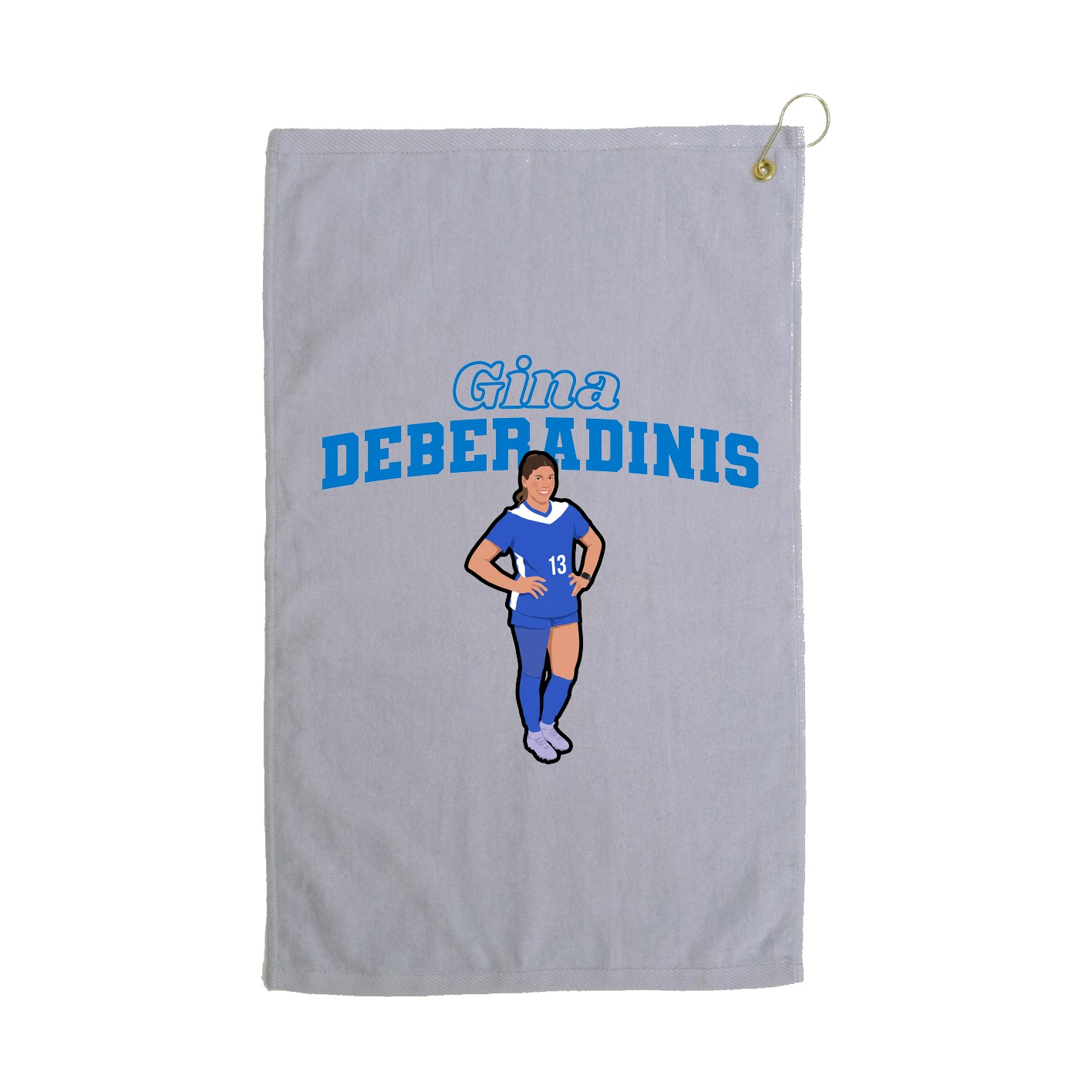Golf Towel — Name Arch in Grey