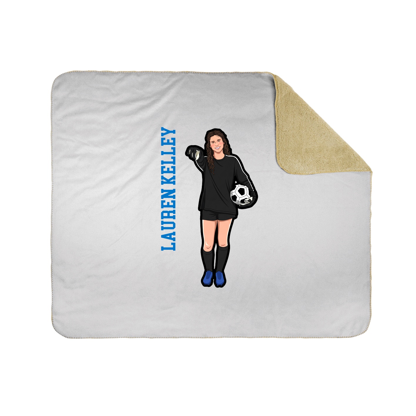 Throw Blanket — Name Vertical in White