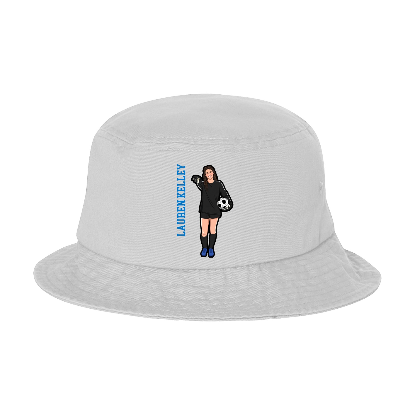 Bucket Cap — Name Vertical in White