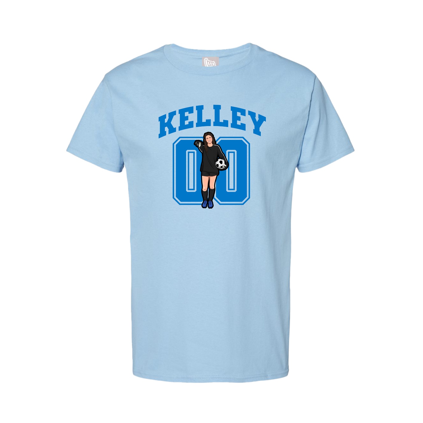 Youth Tee — Number in Light Blue