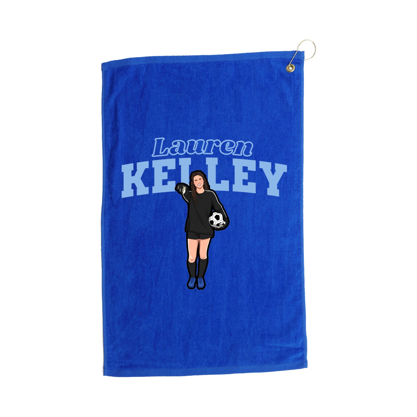 Golf Towel — Name Arch in Royal
