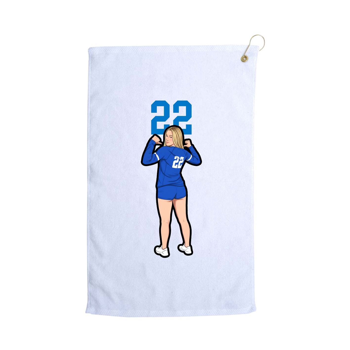 Golf Towel — Number Top in White