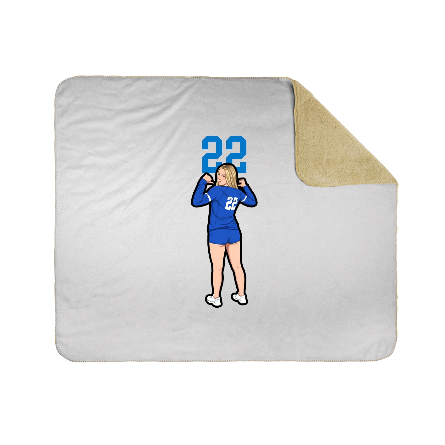 Throw Blanket — Number Top in White