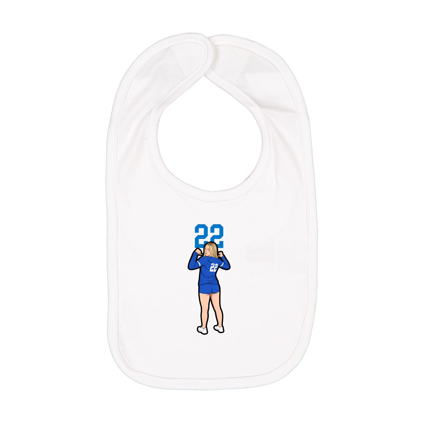 Infant Bib — Number Top in White