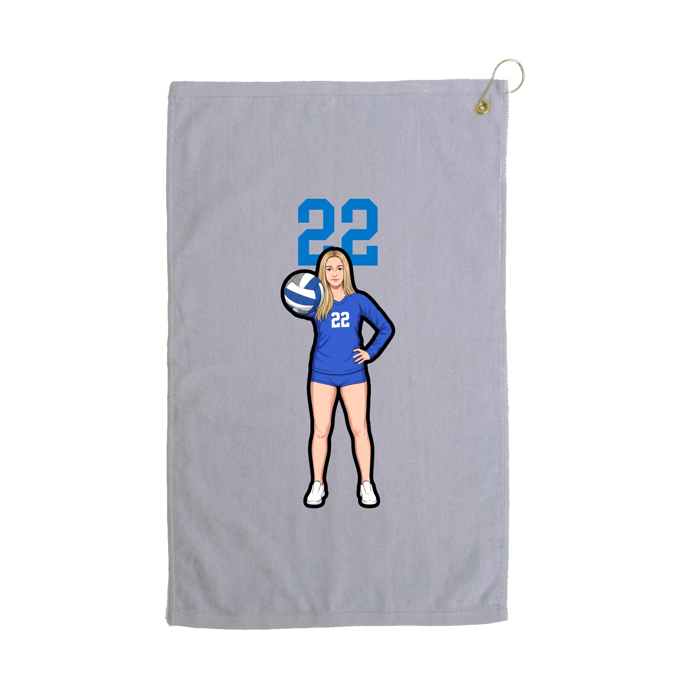 Golf Towel — Number Top in Grey