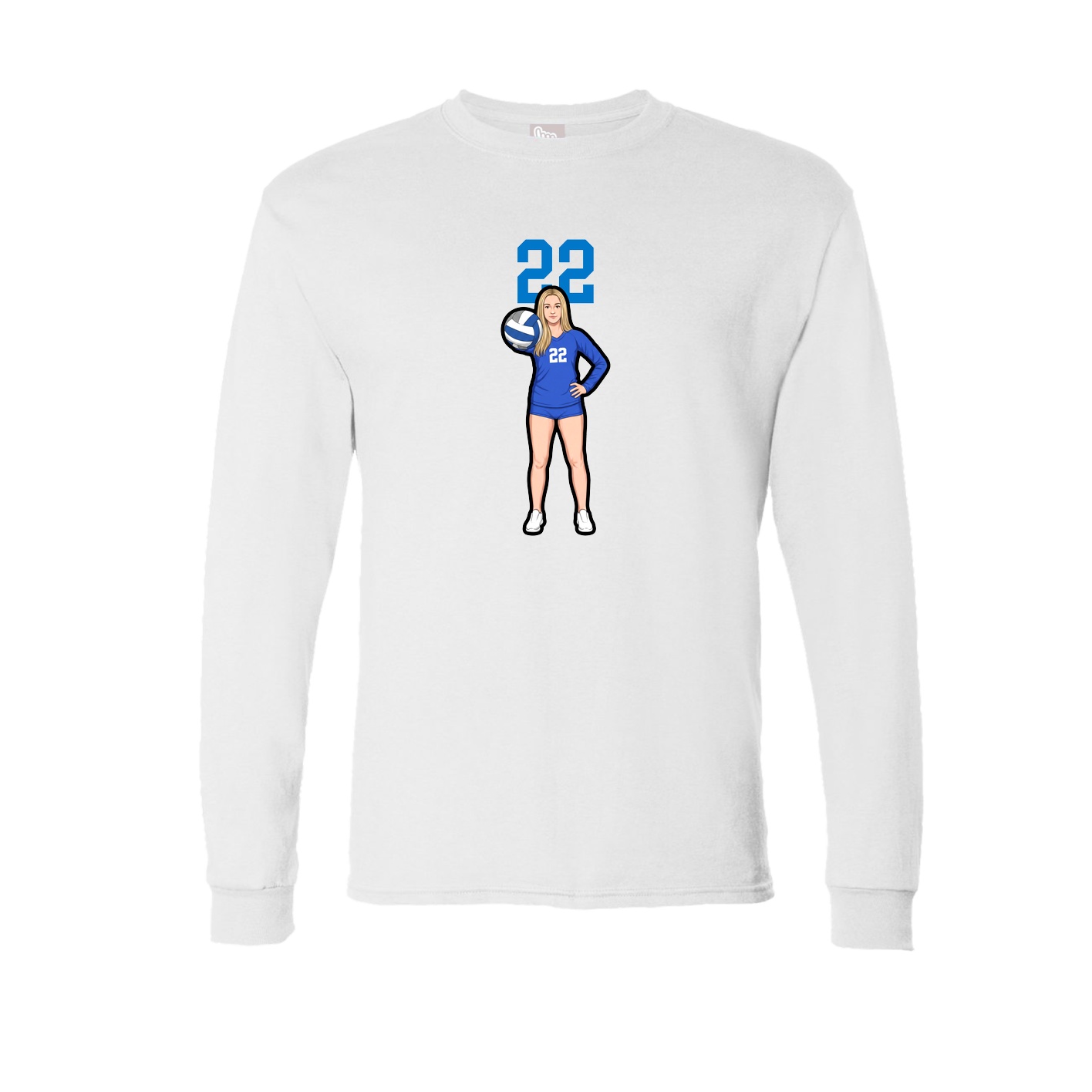Long Sleeve Tee — Number Top in White