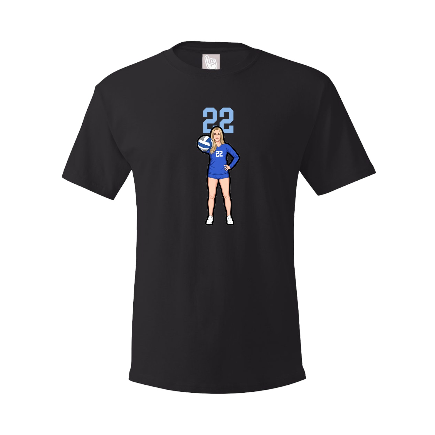 Youth Tee — Number Top in Black
