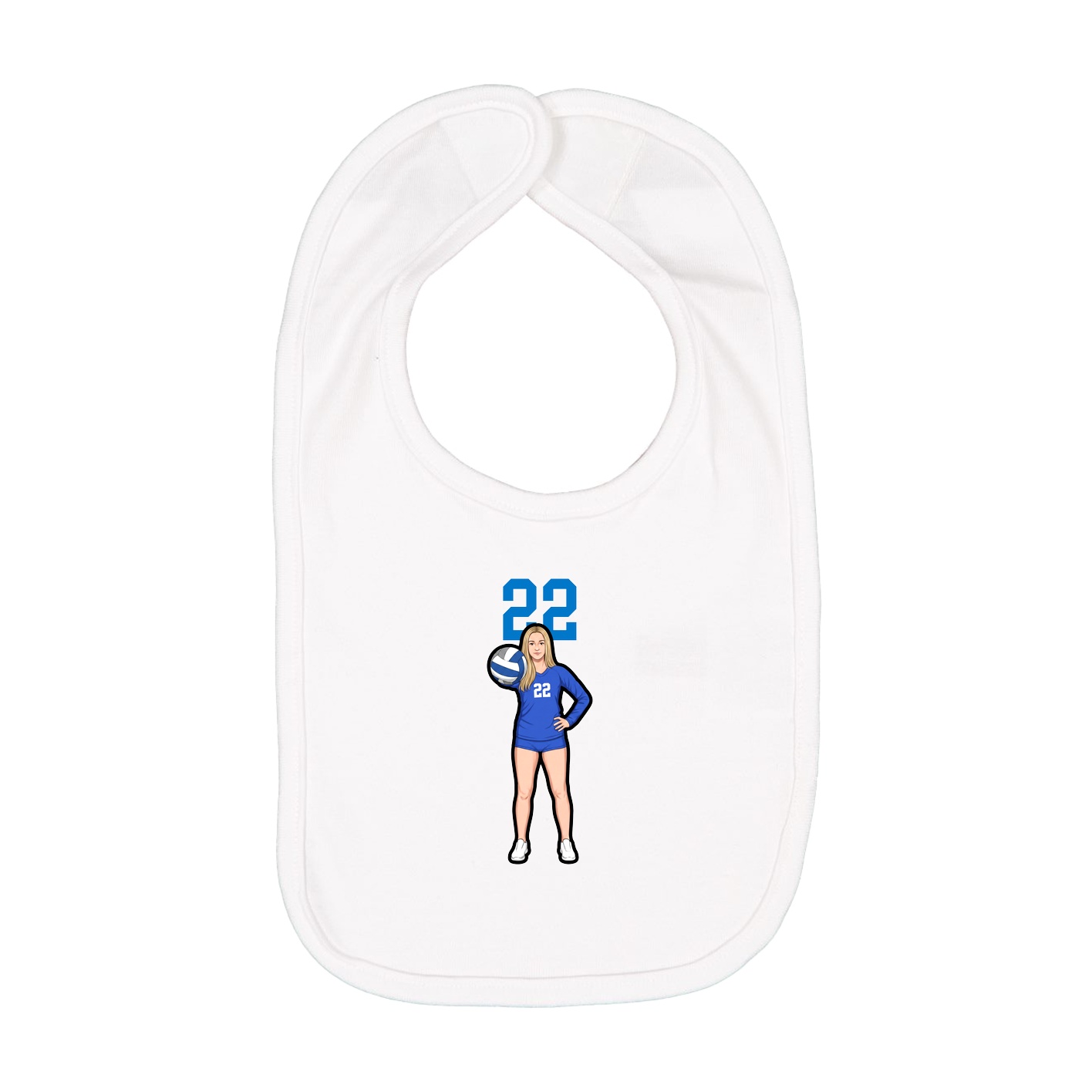 Infant Bib — Number Top in White