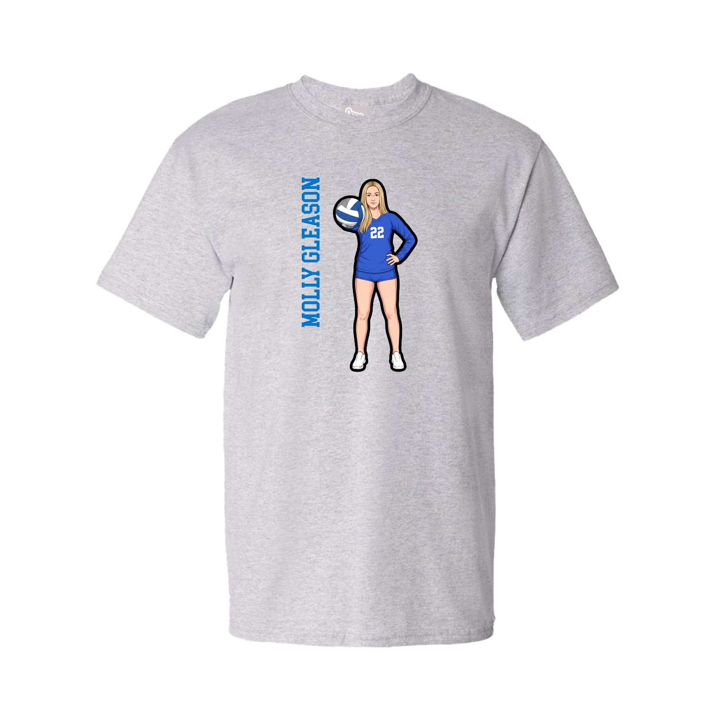 Youth Tee — Name Vertical in Grey