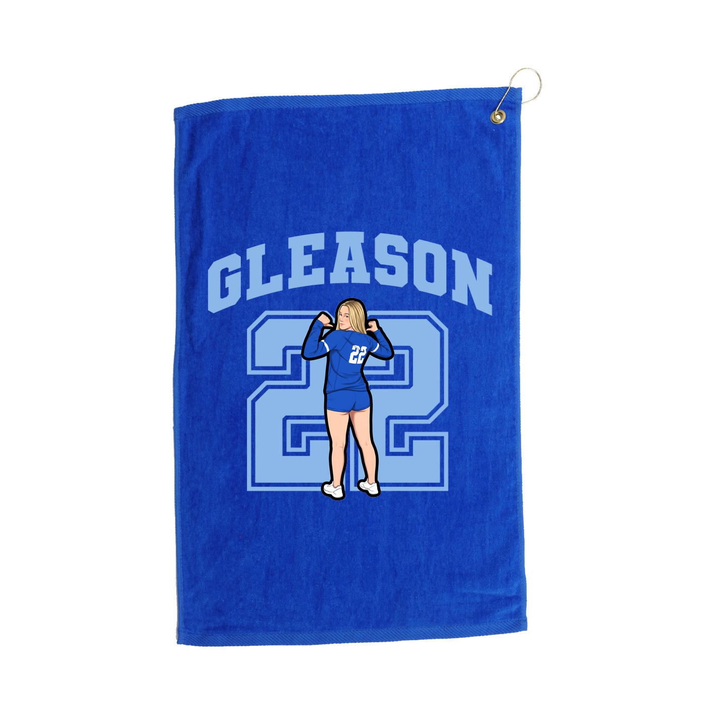 Golf Towel — Number in Royal
