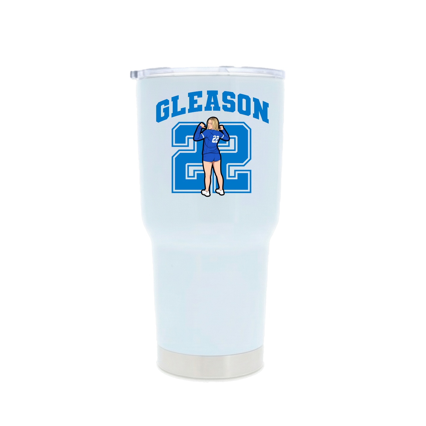 30oz Stainless Steel Tumbler — Number in White