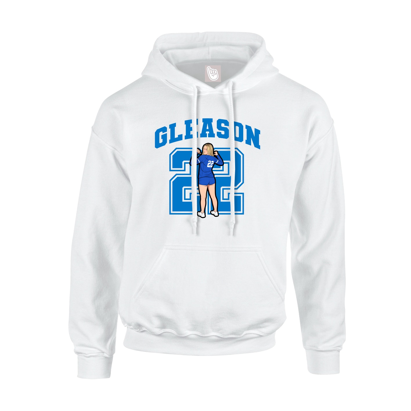 Hoodie — Number in White